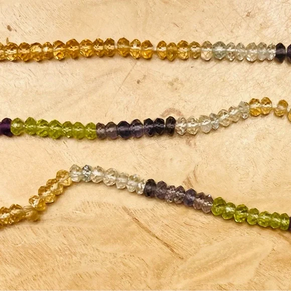 Strand of Multi-Color Rondelle Gemstone Beads - Picture 4 of 8